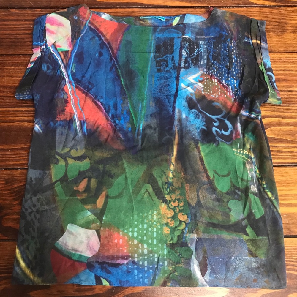 Alice + Olivia silk blend blouse